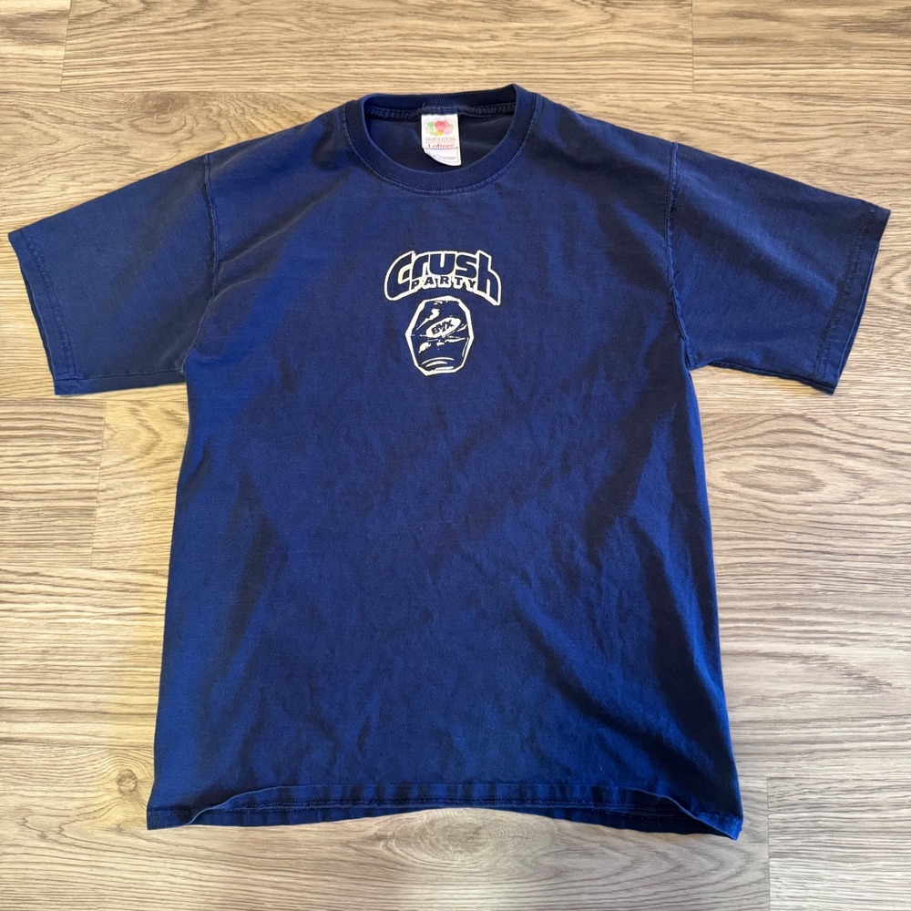 Vintage Y2K 2004 Brothers Under Christ Crush Party BYX Navy Graphic T-Shirt M